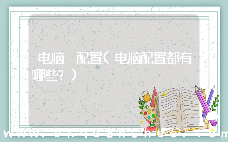 电脑 配置(电脑配置都有哪些？)